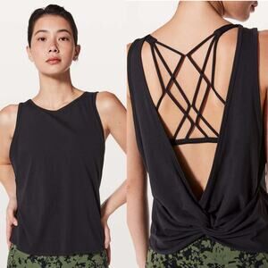 LULULEMON Twist It Tank Top Black Activewear Athleisure Athletic Yoga Workout